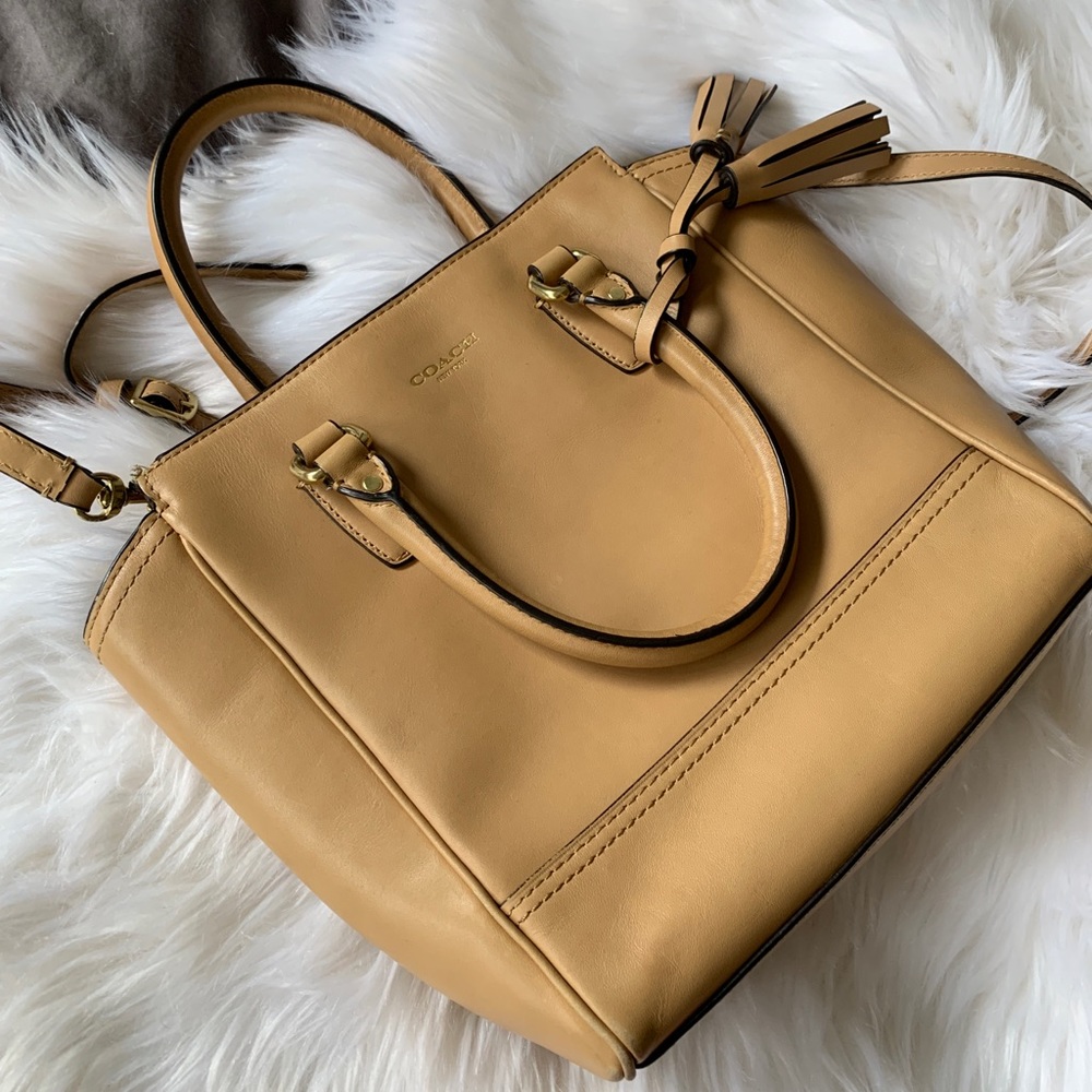 Coach Leather Purse with Handles and Removable Strap